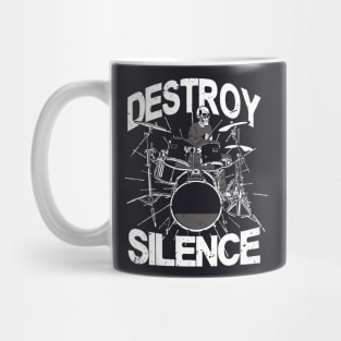 Destroy Silence Drummer Skull Mug